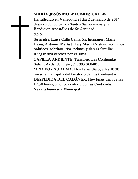 María Jesús Molpeceres Calle
