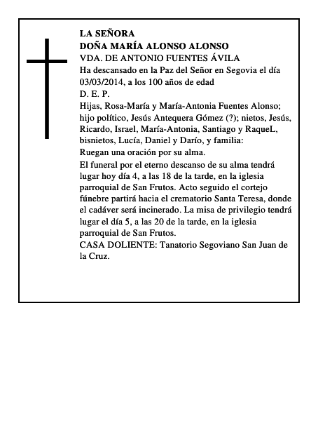 Doña María Alonso Alonso
