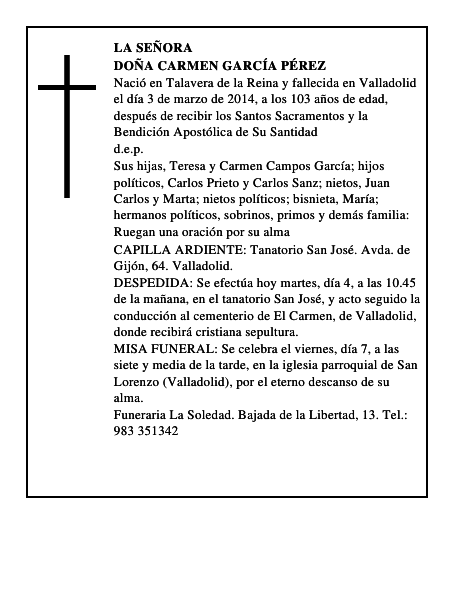 Doña Carmen García Pérez
