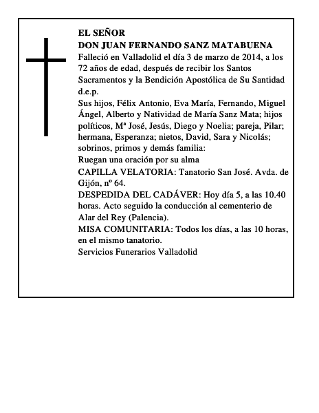 Don Juan Fernando Sanz Matabuena