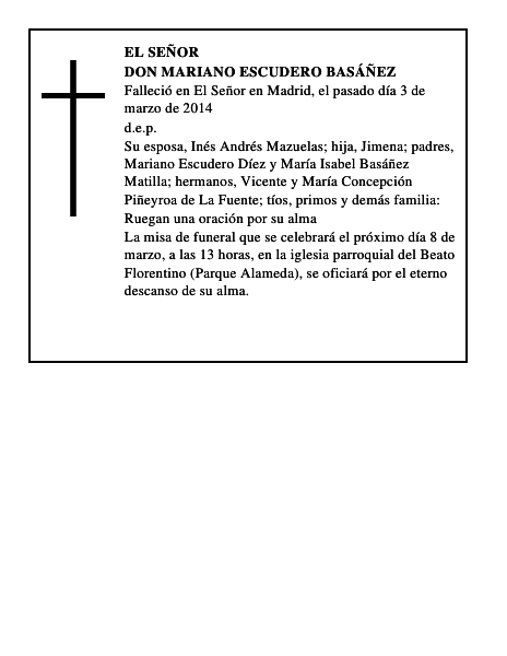 Don Mariano Escudero Basáñez