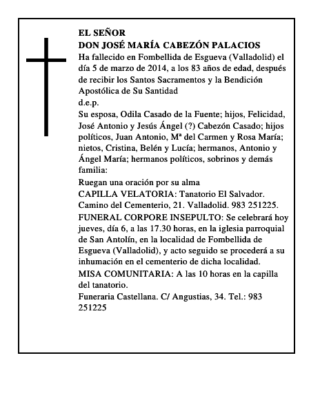 Don José María Cabezón Palacios