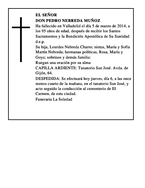 Don Pedro Nebreda Muñoz