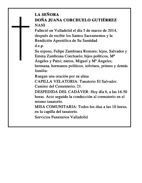 Doña Juana Corchuelo Gutiérrez