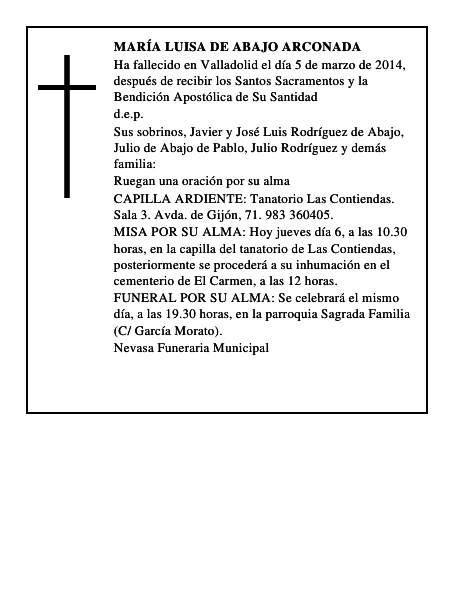 María Luisa de Abajo Arconada