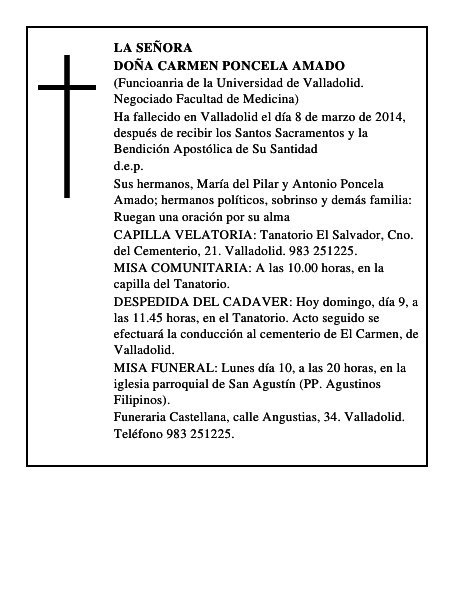 Doña Carmen Poncela Amado