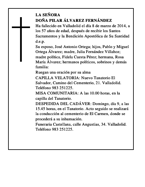 Doña Pilar Álvarez Fernández