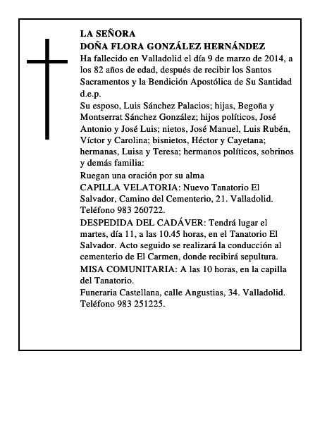Doña Flora González Hernández