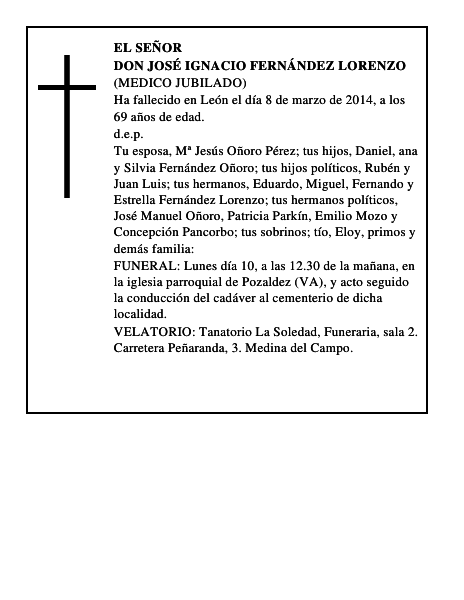 Don José Ignacio Fernández Lorenzo