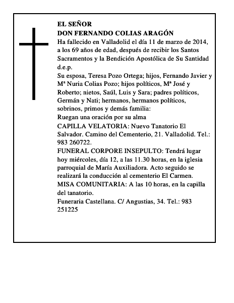 Don Fernando Colias Aragón