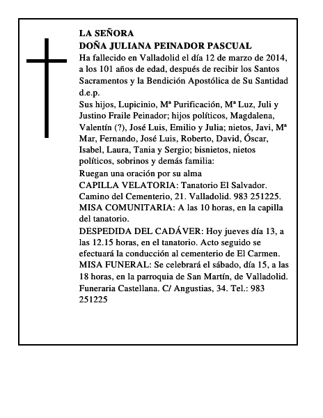 Doña Juliana Peinador Pascual
