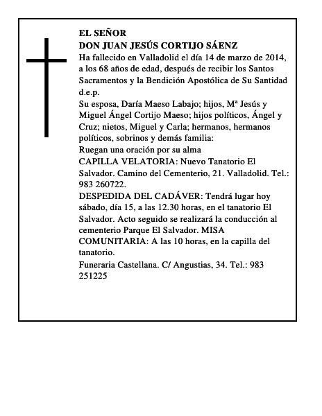 Don Juan Jesús Cortijo Sáenz