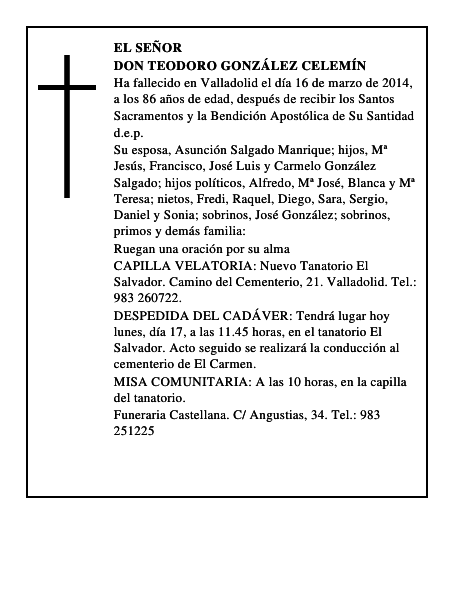 Don Teodoro González Celemín
