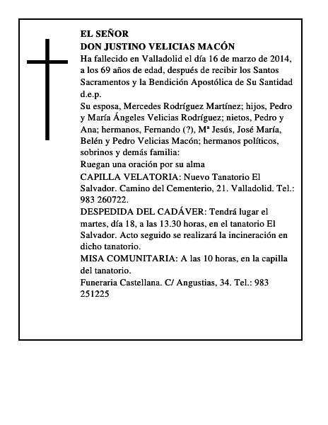 Don Justino Velicias Macón