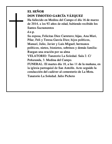 Don Timoteo García Vázquez