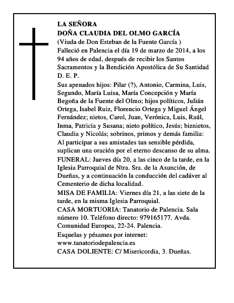 Doña Claudia del Olmo García
