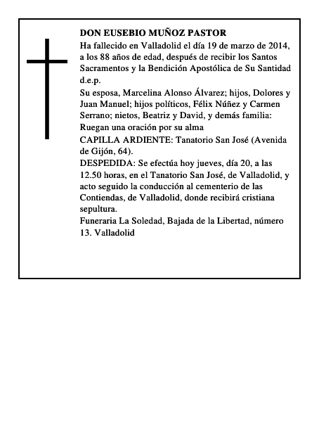Don Eusebio Muñoz Pastor