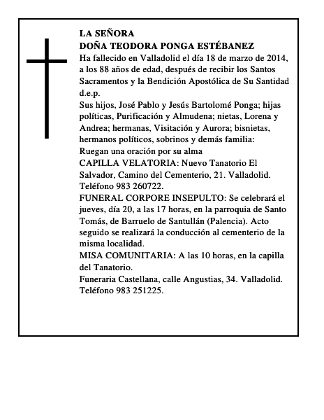 Doña Teodora Ponga Estébanez