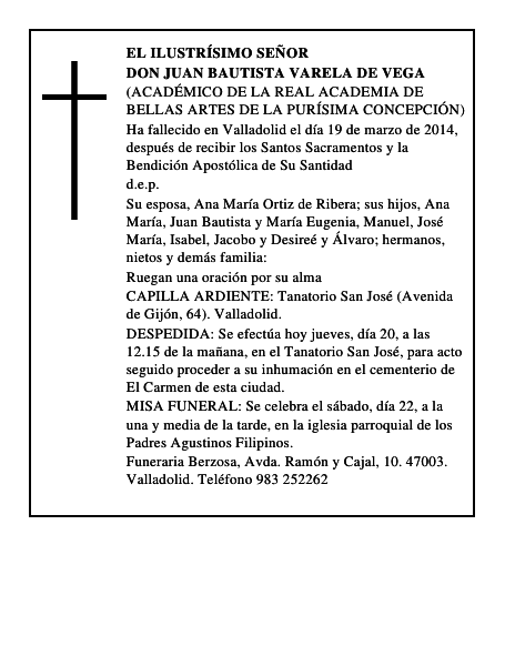 Don Juan Bautista Varela de Vega