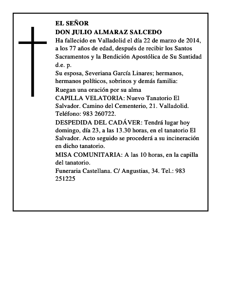 Don Julio Almaraz Salcedo