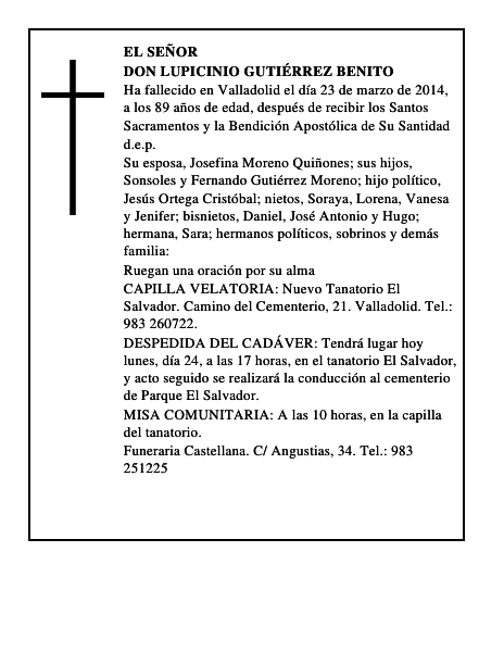 Don Lupicinio Gutiérrez Benito