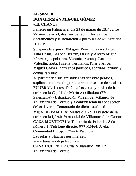Don Germán Miguel Gómez