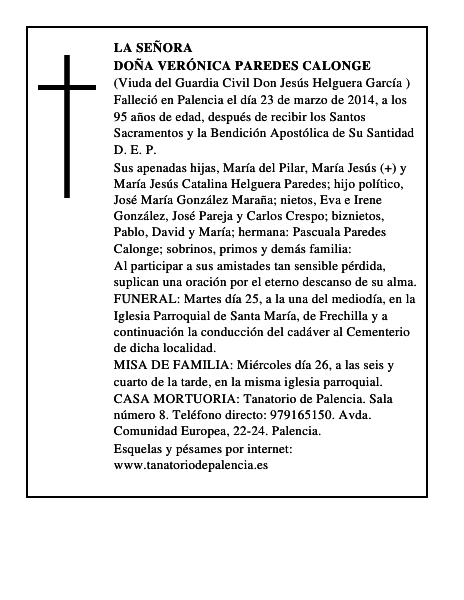 Doña Verónica Paredes Calonge