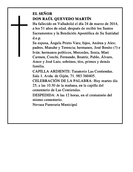 Don Raúl Quevedo Martín