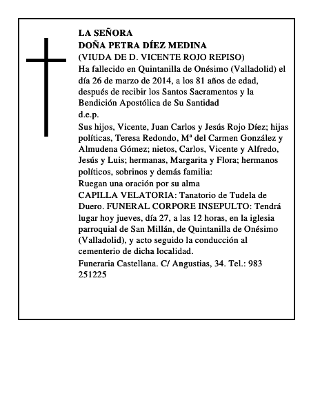 Doña Petra Díez Medina