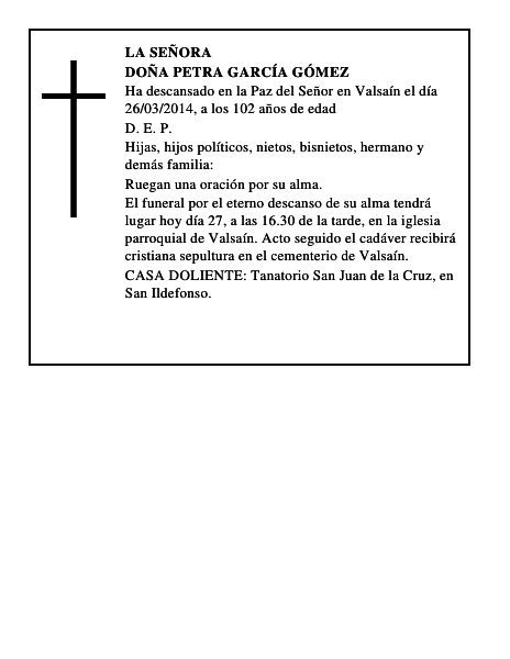 Doña Petra García Gómez