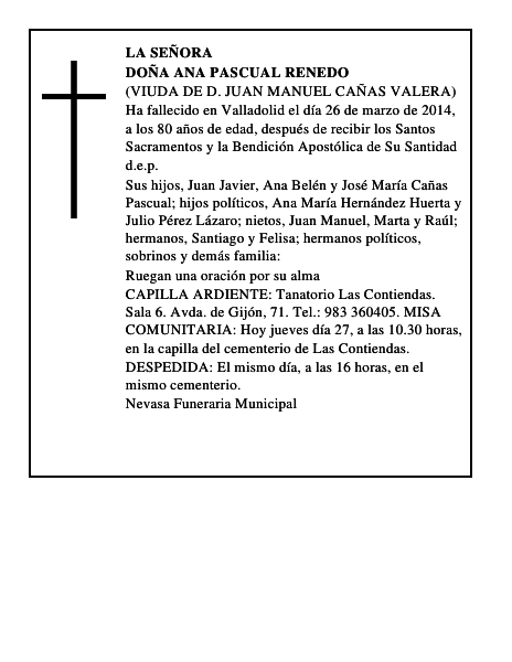 Doña Ana Pascual Renedo