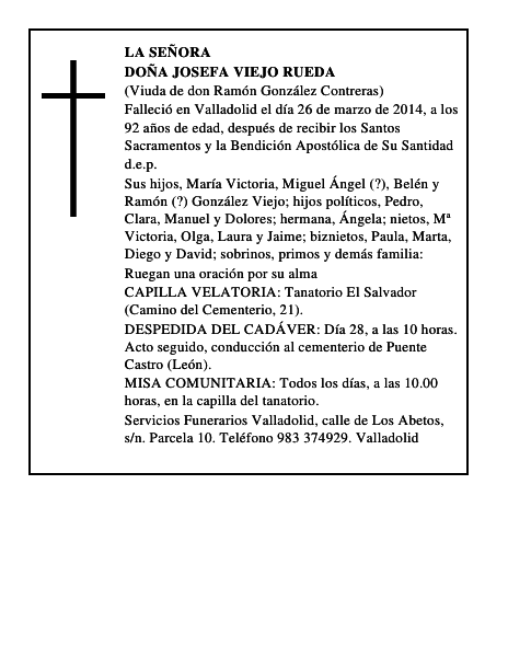 Doña Josefa Viejo Rueda
