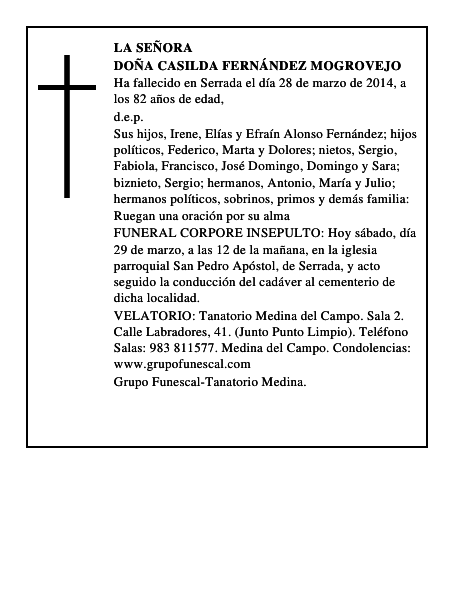 Doña Casilda Fernández Mogrovejo