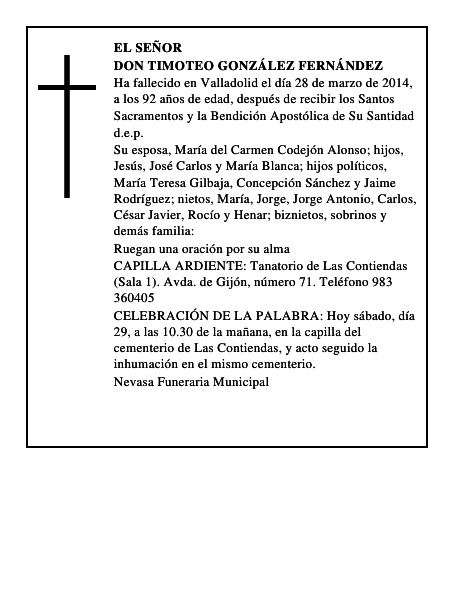 Don Timoteo González Fernández