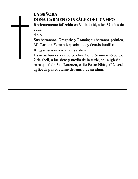 Doña Carmen González del Campo