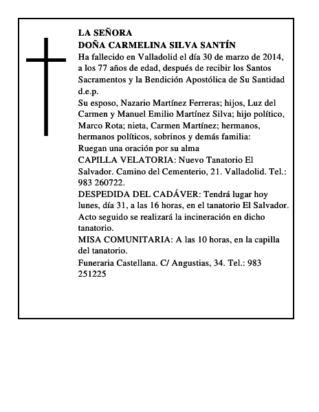 Doña Carmelina Silva Santín