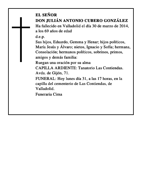 Don Julián Antonio Cubero González