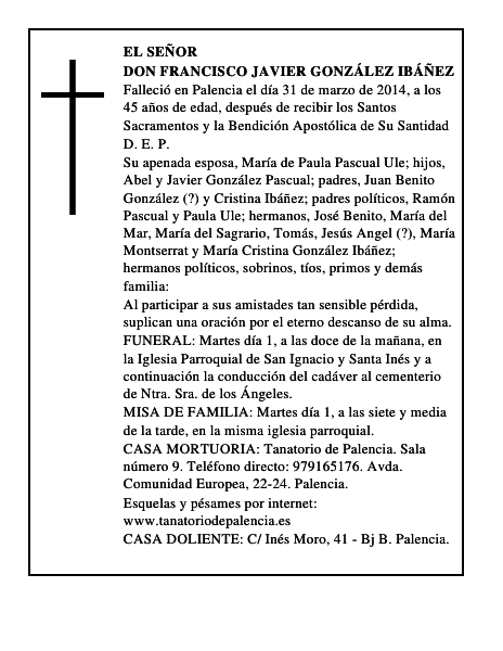 Don Francisco Javier González Ibáñez