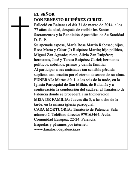 Don Ernesto Ruipérez Curiel