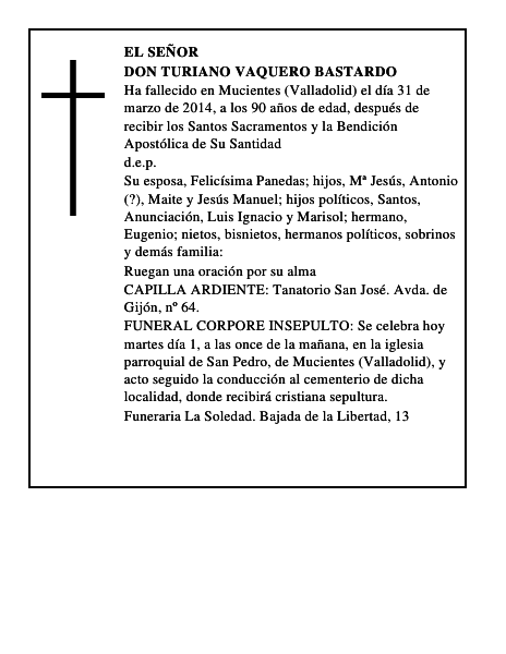Don Turiano Vaquero Bastardo