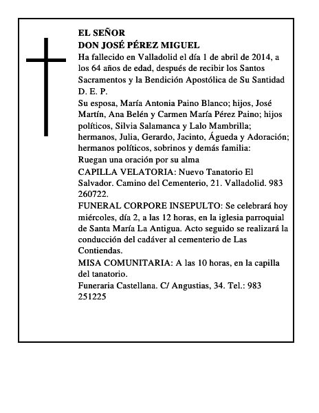 Don José Pérez Miguel