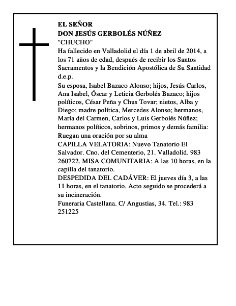Don Jesús Gerbolés Núñez