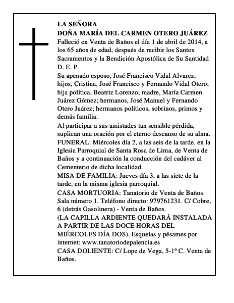 Doña María del Carmen Otero Juárez
