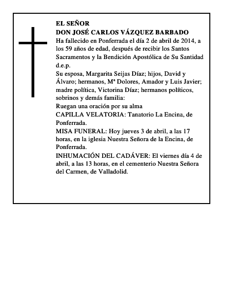 Don José Carlos Vázquez Barbado