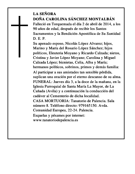 Doña Carolina Sánchez Montalbán