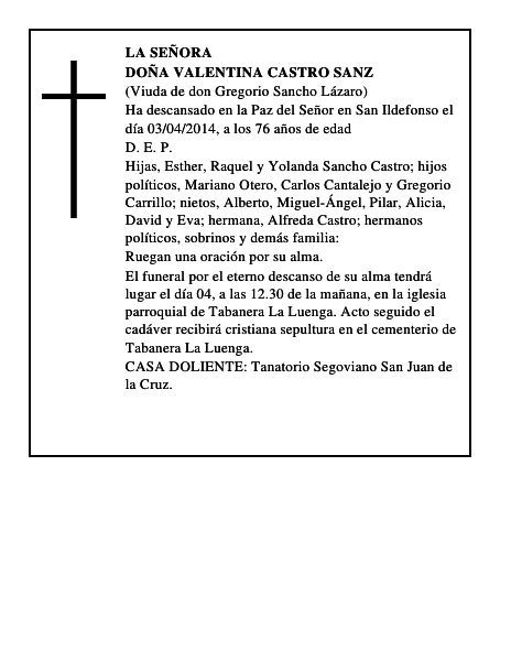 Doña Valentina Castro Sanz
