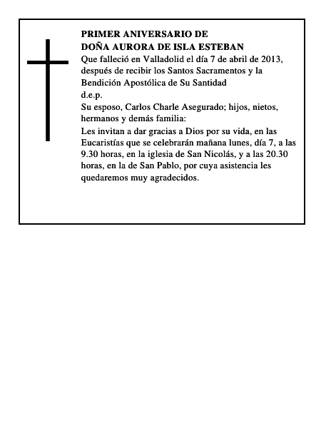 Doña Aurora de Isla Esteban