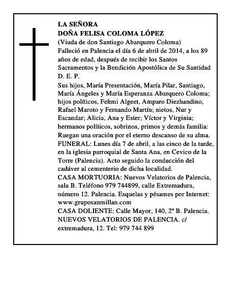 Doña Felisa Coloma López
