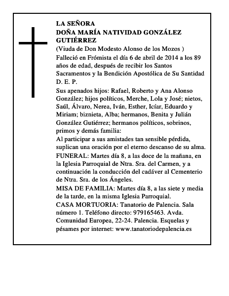 Doña María Natividad González Gutiérrez