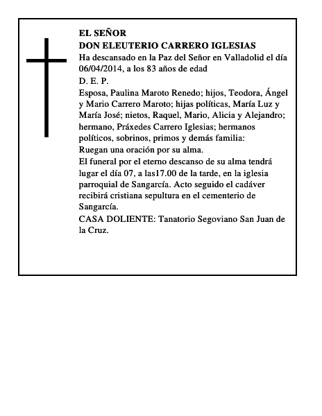 Don Eleuterio Carrero Iglesias